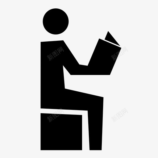 读书教育男人图标svg_新图网 https://ixintu.com 坐着 教育 男人 读书
