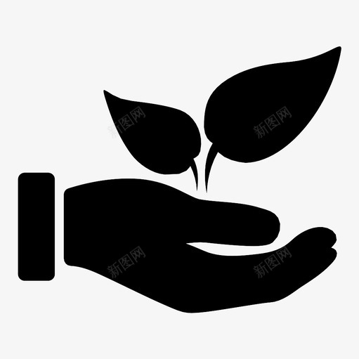 发芽自然培育图标svg_新图网 https://ixintu.com 发芽 叶 培育 提供 有机 棕榈 植物 种植 自然 项目