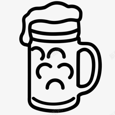 啤酒玻璃杯泡沫图标图标