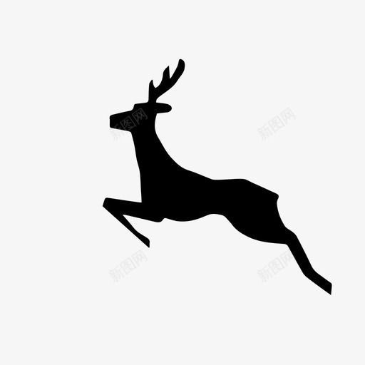 鹿自然跳跃图标svg_新图网 https://ixintu.com 动物 森林 狩猎 自然 跳跃 野生 鹿 鹿角