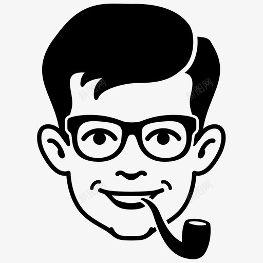 男人吸烟者微笑图标svg_新图网 https://ixintu.com 人 吸烟者 微笑 教授 烟斗吸烟者 父亲 男人 眼镜 绅士