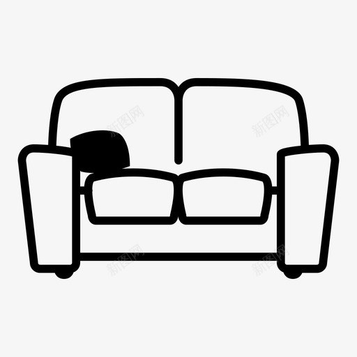 爱的座位长椅座位图标svg_新图网 https://ixintu.com 休息 休息室 家具 座位 放松 枕头 爱的座位 长椅
