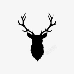 狩猎奖杯鹿头动物标本鹿图标高清图片
