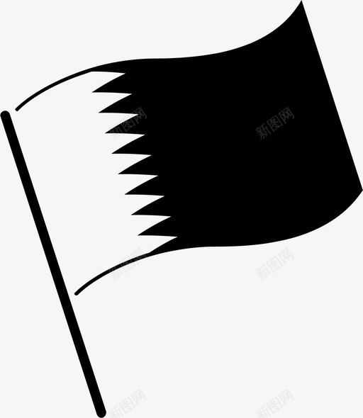 卡塔尔国旗代表国家符号图标svg_新图网 https://ixintu.com 中东 亚洲国旗 代表 位置 卡塔尔国旗 国家符号 国旗 国籍 标签