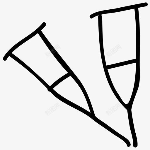 拐杖医学手绘图标svg_新图网 https://ixintu.com 医学手绘图标 拐杖