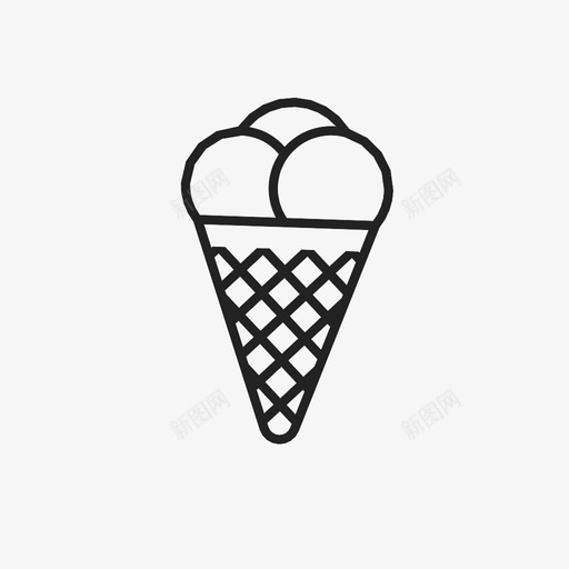 冰淇淋糖果冰淇淋筒图标svg_新图网 https://ixintu.com 冰淇淋 冰淇淋筒 冰锥 冷冻 冷的 凉的 华夫饼筒 甜点 糖果 食物