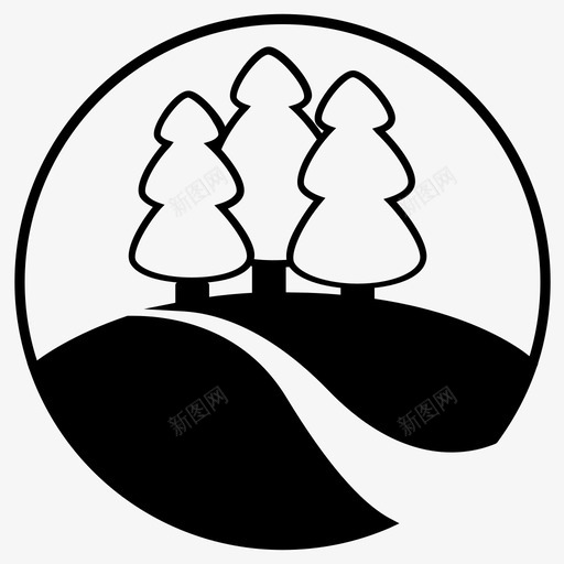 森林小径道路图标svg_新图网 https://ixintu.com 元素图标 小径 山地 徒步旅行 户外 景观 森林 气候 环境 自然 道路