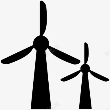 涡轮机绿色能源风力发电图标图标