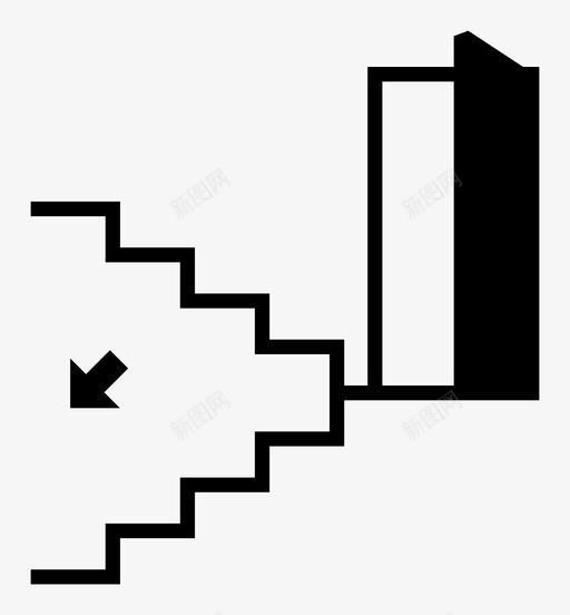 紧急出口楼梯井安全门图标svg_新图网 https://ixintu.com 下降 安全门 楼下 楼梯井 消防 消防通道 紧急出口 逃生门 防火出口