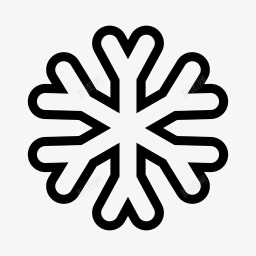雪花白色天气预报图标svg_新图网 https://ixintu.com wsd天气 假日 冰 冰冻 天气预报 寒冷 独特 白色 雪花