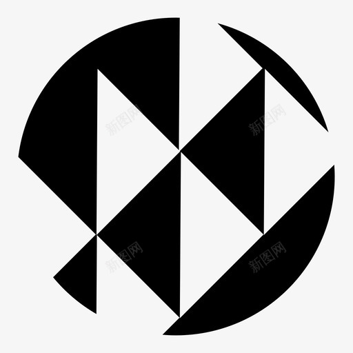 抽象形状转弯三角形图标svg_新图网 https://ixintu.com 三角形 图案设计 圆 形状 抽象形状 物体 转弯