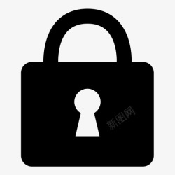 金属挂锁锁受保护密码图标高清图片