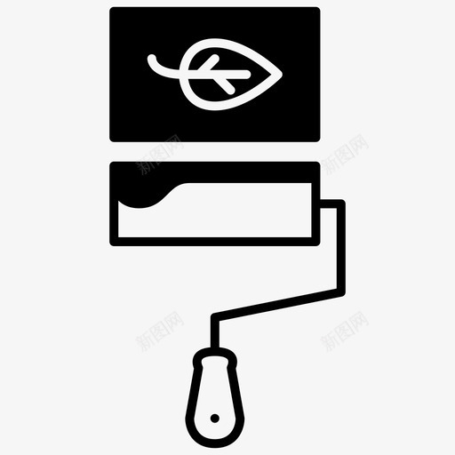 环保滚筒刷可持续发展政策图标svg_新图网 https://ixintu.com 可持续发展 好 政策 树叶 油漆滚筒 环保滚筒刷 自然