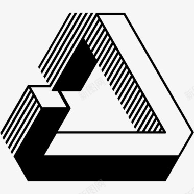 彭罗斯三角三维形状图标图标