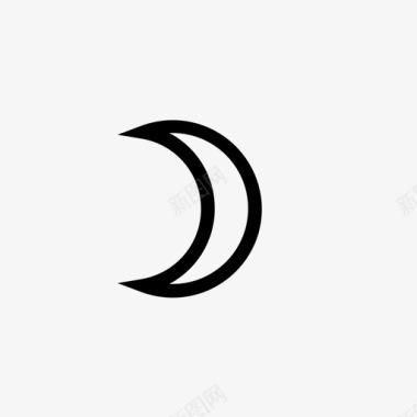 四分之一月亮夜晚轨道图标图标