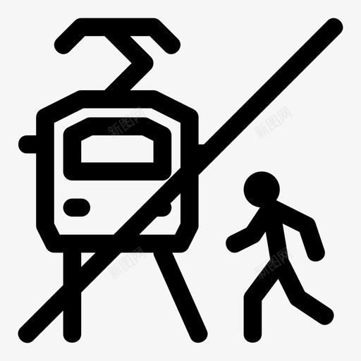 不交叉铁路行走运输图标svg_新图网 https://ixintu.com 不交叉 在铁路上行走 禁止行走 警告 运输 铁路交叉 铁路行走