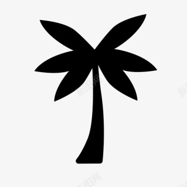 棕榈树热带沙滩图标图标