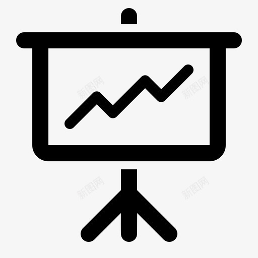 投影屏幕线线图图标svg_新图网 https://ixintu.com 办公室 商业和财务 投影屏幕 报告 演示 线 线图 统计 货币