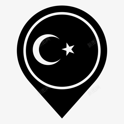 土耳其国家国旗图标svg_新图网 https://ixintu.com 世界国旗 位置 国家 国旗 土耳其 土耳其国旗 地图 地图标记