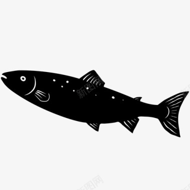 海鲜鲑鱼游泳池图标图标