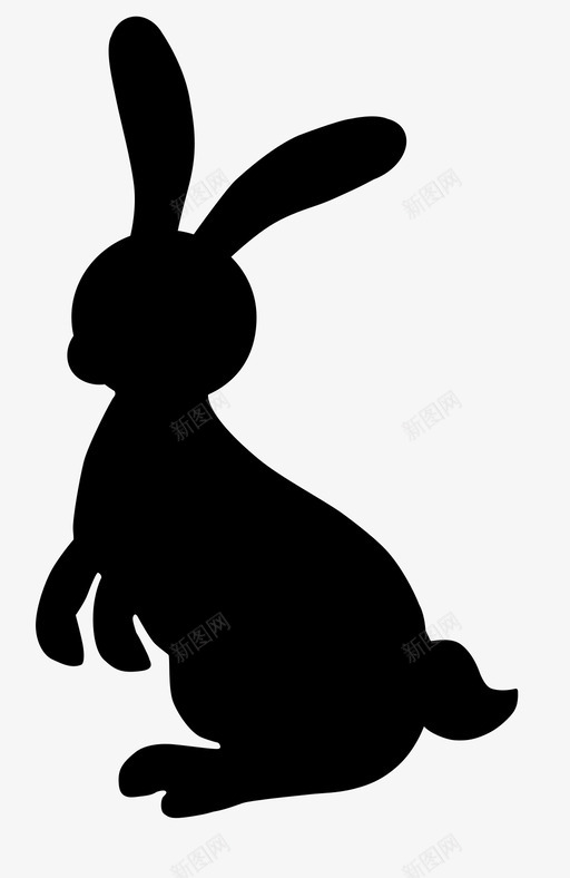 兔子动物可爱图标svg_新图网 https://ixintu.com 兔子 动物 可爱 快 松软的耳朵 砰砰 粉扑尾巴