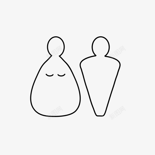 男人和女人原始厕所图标svg_新图网 https://ixintu.com 厕所 原始 男人和女人