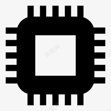 微芯片计算机cpu图标图标