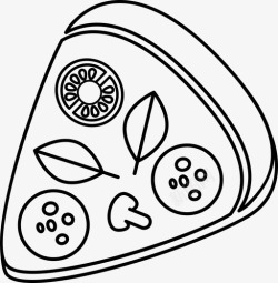 番茄派披萨食物蘑菇图标高清图片