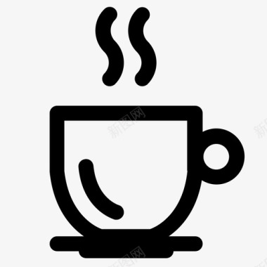 马克杯茶蒸汽图标图标