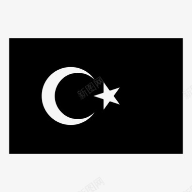 土耳其国旗月亮星星图标图标