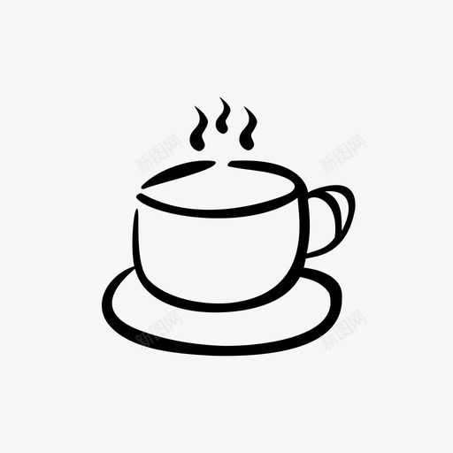 咖啡蒸汽餐厅图标svg_新图网 https://ixintu.com 咖啡 咖啡馆 手绘的 早餐 杯子和碟子 热的 蒸汽 食物 餐厅 饮料 马克杯