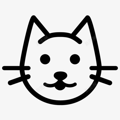 猫小猫宠物图标svg_新图网 https://ixintu.com 宠物 小猫 猫 胡须