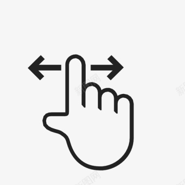向左或向右滑动触摸手势技术图标图标