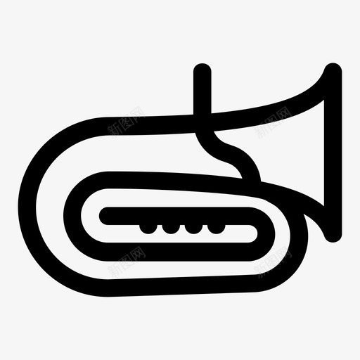 大号声音简单图标svg_新图网 https://ixintu.com 乐器 声音 大号 旋律 简单 铜管乐器 音乐家