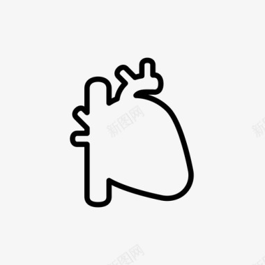 心脏解剖学血液图标图标