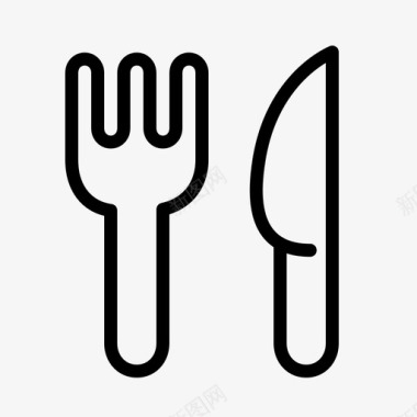叉子和刀餐具吃的图标图标