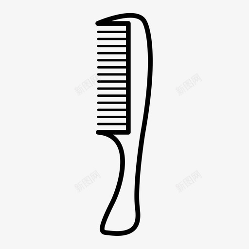 梳子刷子梳头图标svg_新图网 https://ixintu.com 刷子 发型 头发 工具 整洁 样式 梳头 梳子 理发师