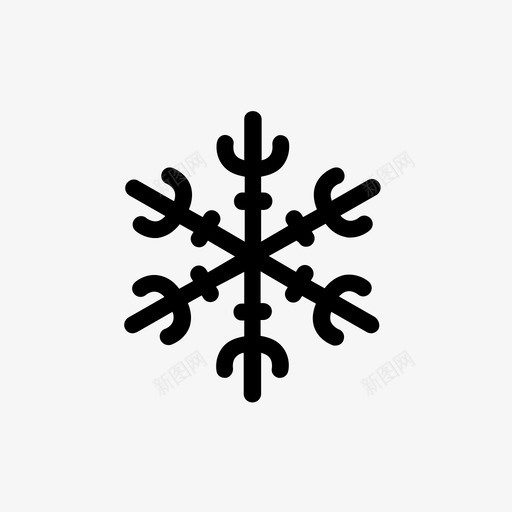 雪花下雪降水图标svg_新图网 https://ixintu.com 下雪 冰 天气 天气图标 寒冷 暴风雪 轮廓 降水 雪花