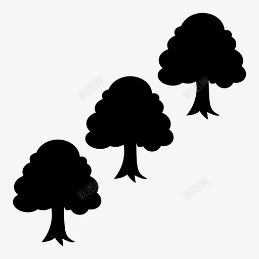树木树干植物图标svg_新图网 https://ixintu.com 丛生 树叶 树干 树木 森林 植物 自然 花园 防风林