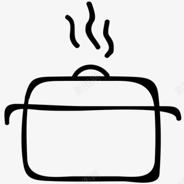 烹饪锅平底锅压力锅图标图标