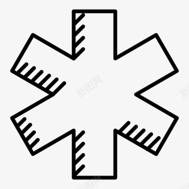 救护车标志治疗星级图标图标