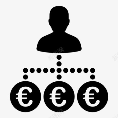 欧元投资者使用人员图标图标