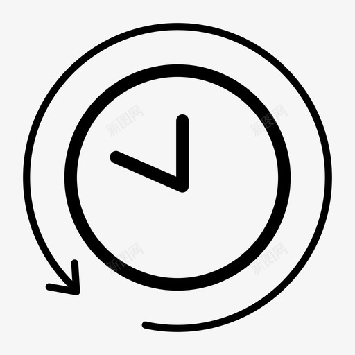 时间慢秒图标svg_新图网 https://ixintu.com 倒带 分钟 反转 小时 快 慢 时间 秒 过去