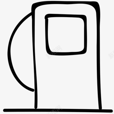 燃料电池电子手绘涂鸦图标图标