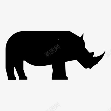 犀牛动物濒危图标图标