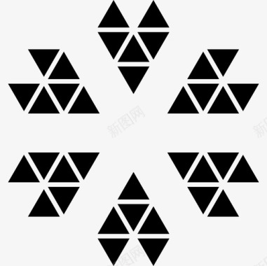 三角形形状多边形的星形装饰品图标图标
