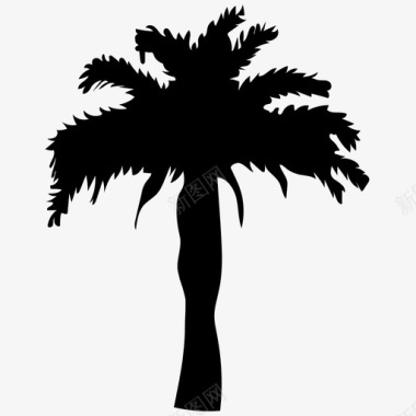棕榈树树实心图标图标