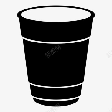 塑料杯独奏红杯图标图标