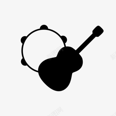 手鼓和吉他巴西图标图标