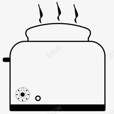 家用电烤面包机图标图标